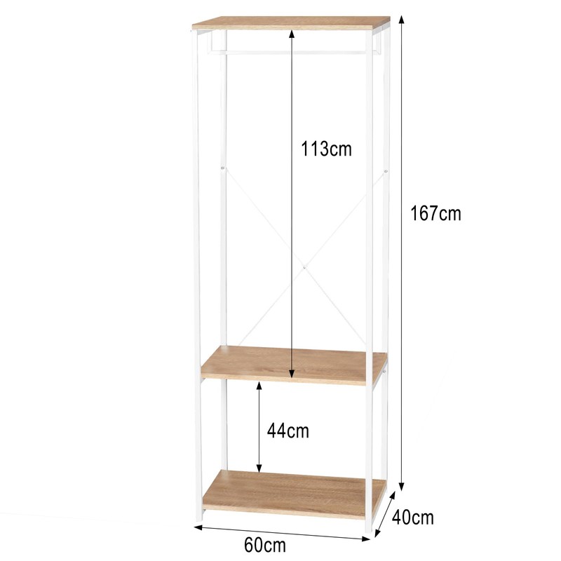 WOLTU SR0046whe Clothes Rail with Shelves for Bedroom Coat Rack