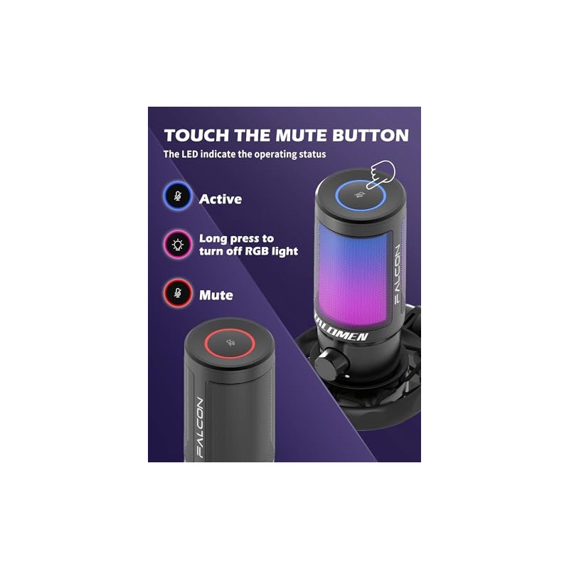 Talomen - Kit de micrófono USB de condensador para videojuegos,
