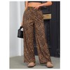 OYOANGLE Women's Leopard Print Elastic High Waist Long Pants Cheetah