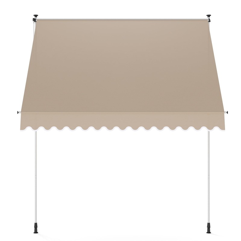 PATISOL 78"x51" Manual Retractable Awning Aluminum Patio Sunshade Shelter