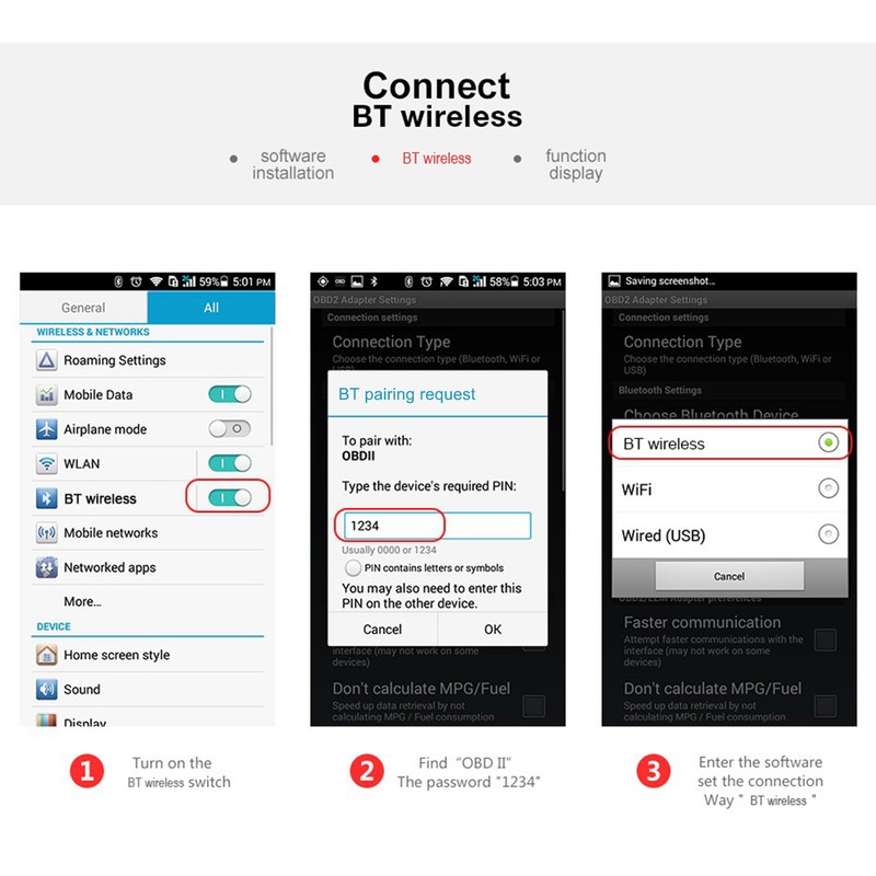 KONNWEI KW903 BT 5.0 Wireless OBD-II Car Auto Diagnostic Scan