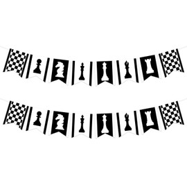 Balterever Chess Banner Decorations Chess Theme Party Decorations Banner Garland Decoration Funny Board Game Chess Party Decor for Chess Lover Chess Player Birthday Party Decorations Chess Club Decor