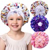 Loccmat 3 Pcs Kids Bonnets,Silk Bonnet with Wide Elastic Band,Kids