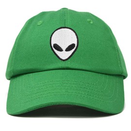 DALIX Alien Head Baseball Cap Mens and Womens Hat in Kelly Green