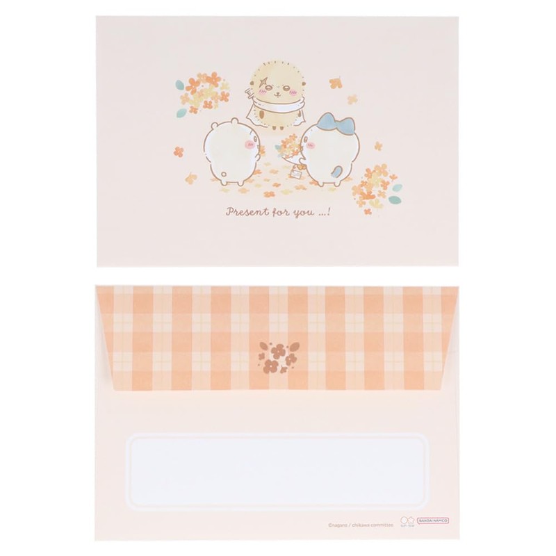 Sunstar Stationery Chiikawa Mini Letter Set, Checkered Osmanthus Scent, 729541,