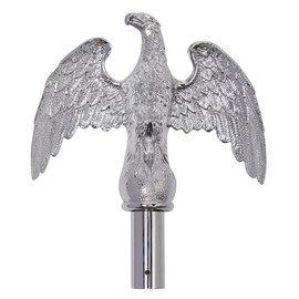 FRF FLAG Silver Eagle Head for Decorating Indoor Flagpoles, Made of Zinc Alloy That is Unbreakable, Eagle Flag Pole Topper, for 1-inch Diameter Flagpoles