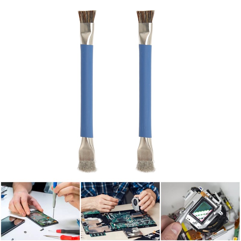 2Pcs Motherboard IC Cleaning Brush Double Head Antistatic Brushes for