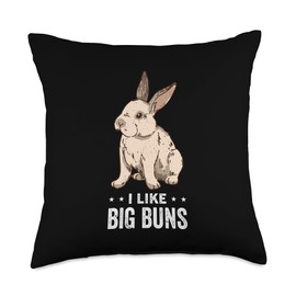 Rabbit Lover Design with Flemish Giant Throw Pillow