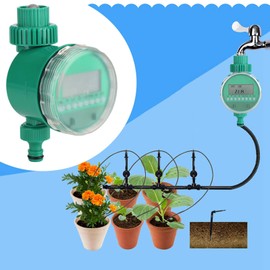 Shipenophy Temporizador de Riego de Jardín Digital Eléctrico Automático Controlador de Riego de Flores Inteligentes con Timer Múltiples Programas Pantalla LCD para Césped Balcón de