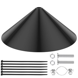 16 Inches Squirrel Baffle for Bird Feeder Pole, Outside Pole Mount Bird House Guard Bird Feeder Baffle for Shepherd's Hook, Preventing from Squirrels, Raccoons (Black)