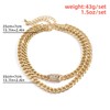 Vanesseva Chunky Gold Plated Chain Layered Necklace for Women CZ