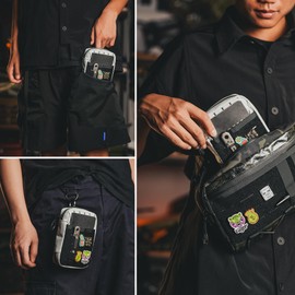 TACTICAL GEEK Block E3.0 EDC Compact Waist Pocket Pouch, Men EDC Pouch Organizer, Multi-Purpose Molle Tool Pouch, Utility Tool Organizer Bag for Daily Essentials Carry(White)