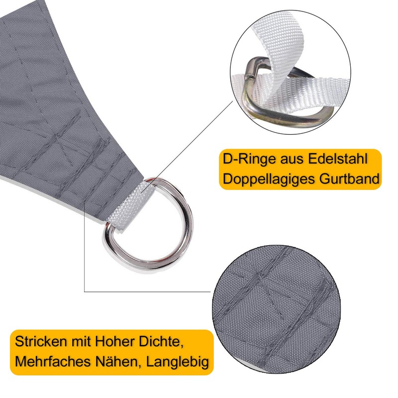 Sunal Triangular sun sail, 4 x 4 x 4 m,