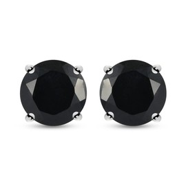 Shop LC Black Spinel Stud Earrings for Women 925 Sterling Silver Birthstone Jewelry Cute Ct 5.74 (9 MM) Christmas Gifts for Women