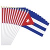 12 Pack Cuban Flags on Stick, 5.5 x 8.2 Inch