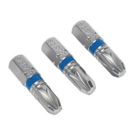 Sealey Ak210506 Power Tool Bits Pozi #3 Colour Coded S2 25Mm 3Pc