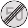 Original Traffic Sign End 50 km/h Traffic Sign 60th Birthday