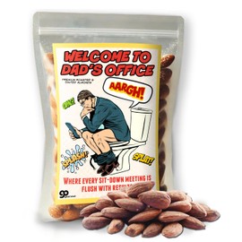 Dad’s Office Premium Roasted Almonds Funny Father’s Day Gag Gifts for Dads Mens Snacks for Camping Hiking Unusual Food Basket Ideas, Lightly Salted