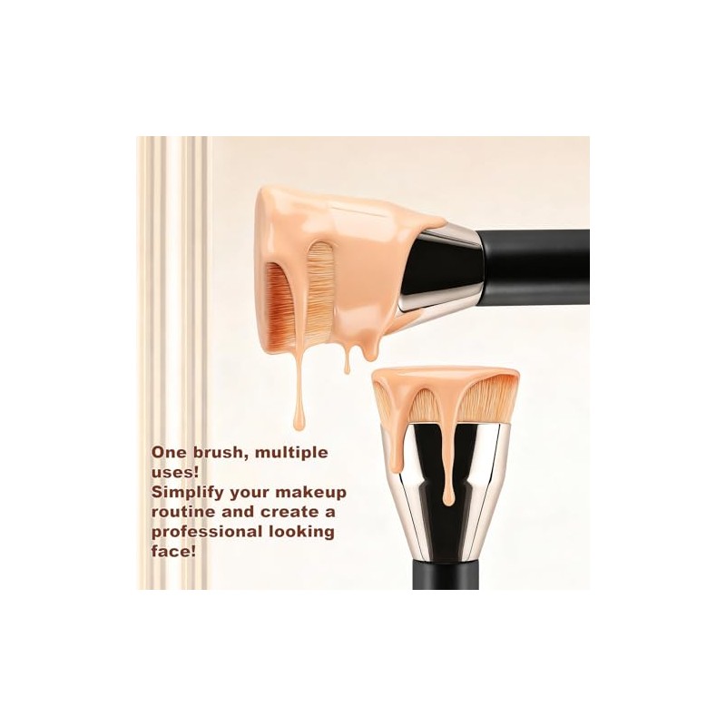 Brocha Kabuki Punta Plana Base Maquillaje Profesional Líquida Difuminar Líquido