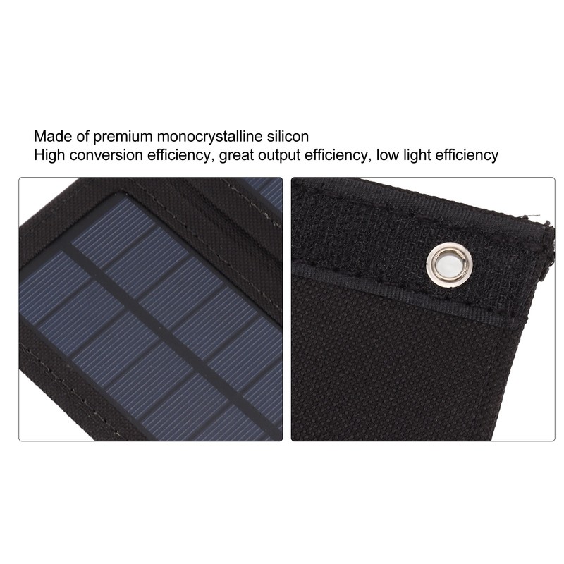 50W Portable Solar Panel Bag Monocrystalline Silicon 5 Folding Solar