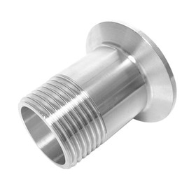 Fitvell Stainless Steel Sanitary Pipe Fitting 1" NPT Male Thread to 1.5" Tri Clamp 50.5mm Ferrule OD Sanitary Home Brew Adapter Connector (pack of 2)