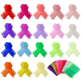 Lanjue 18 Pcs Sensory Scarves, Multi-Colour Dance Juggling Scarf Baby Sensory Toys Silk Square Movement Rhythm Band Scarves Magic Props for Children Baby Adult Performance 