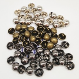 HONEYSEW 100pcs/pack 10mm Metal Alloy Coat Sewing Buttons Dome Mashroom Shank Buttons Silver/Black/Bronze for Choose (Multi-Colored)