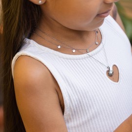 Purelei® Sun Kids Necklace for Children Stainless Steel Waterproof Chain with Sun Pendant Long Adjustable 35-40 cm, Stainless Steel