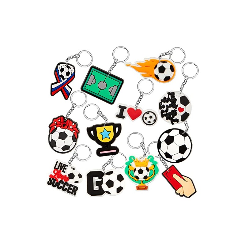 36 Pack Soccer Keychains - Fun Party Favors & Gifts