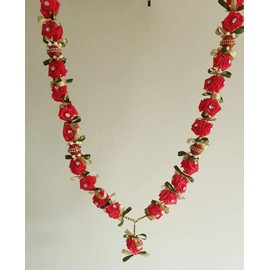 Estationeryhouse Artificial Indian mala/garland/haar jaimala shaadi indian wedding pooja ashtami,Mala 1 pc (Rose and Ribbon)