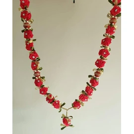 Estationeryhouse Artificial Indian mala/garland/haar jaimala shaadi indian wedding pooja ashtami,Mala 1 pc (Rose and Ribbon)