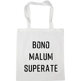 Hippowarehouse Bono Malum Superate Tote Shopping Gym Beach Bag 42cm x38cm, 10 litres