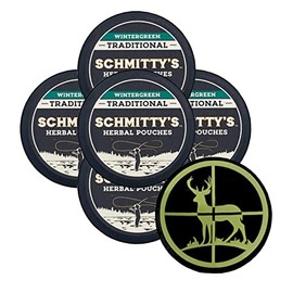 DC Crafts Nation Skin Can Cover Deer with 5 Cans Schmitty's Herbal Snuff Wintergreen Pouches
