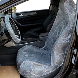 Pack of 30, 10 x disposable car seat covers, front seats, 10 x disposable steering wheel covers, 10 x disposable gear lever covers, car seat covers, steering wheel cover, car seat covers, driver's