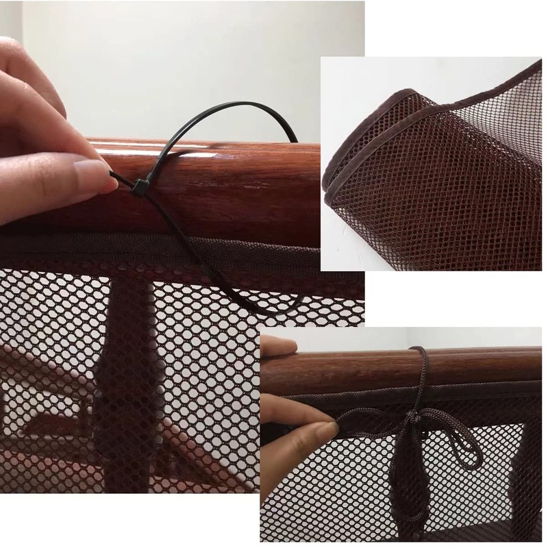 Fall Prevention Net for Stair Railings, Brown Mesh 0.2 inches