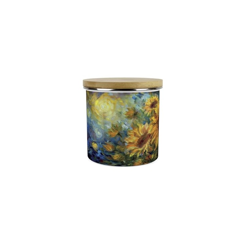 Purely Home Painted Sunflowers Coffee Storage Canister - Van Gogh