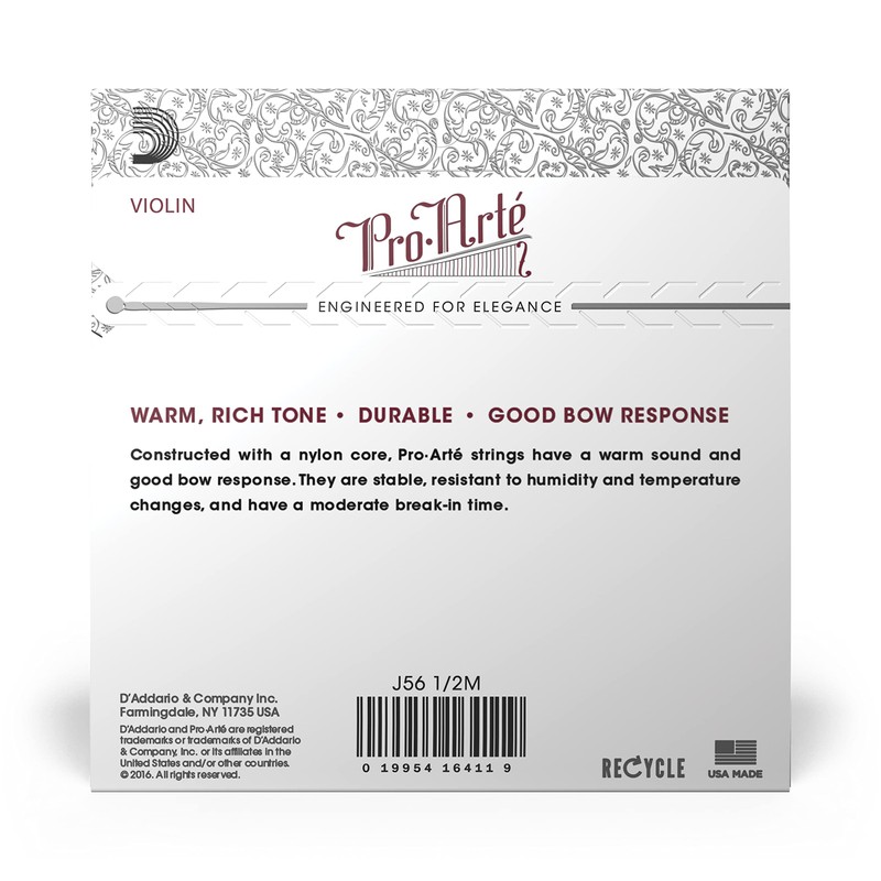 D'Addario Pro-Arte 1/2 Scale Medium Tension Violin String Set