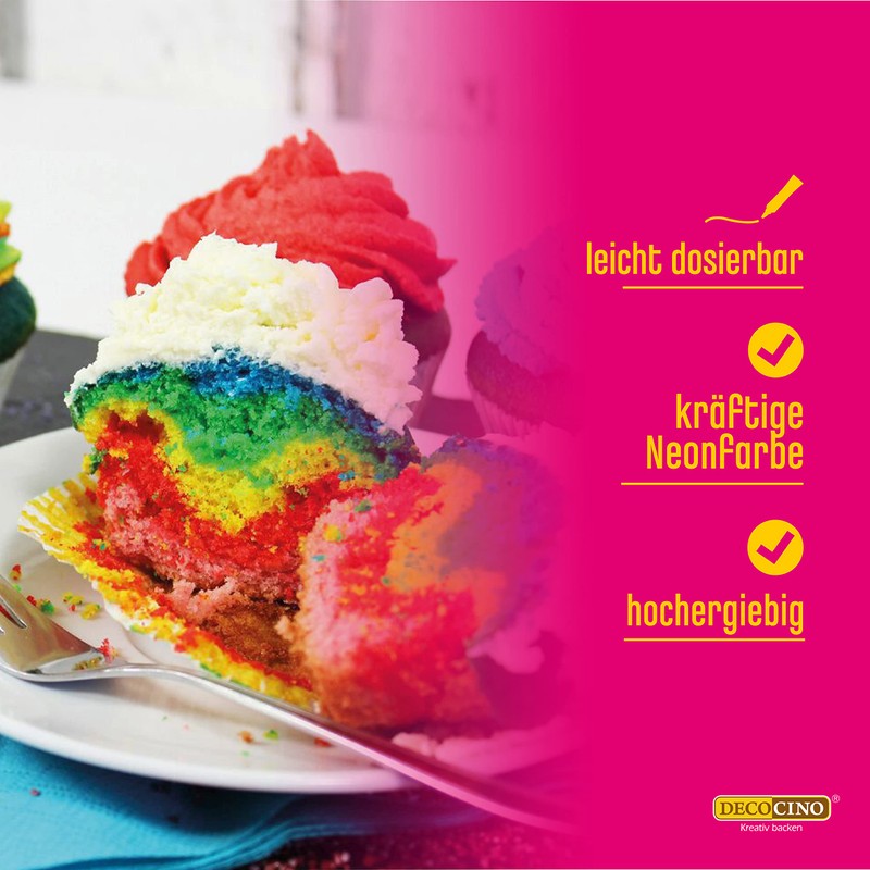 DECOCINO Neon Food Paste, Yellow Food Colouring