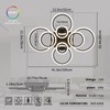 Shine LUEST Modern Ceiling Light, 41.3'' Dimmable LED Black Flush