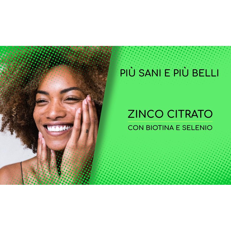 Zinco Citrato Altamente Assorbibile con Selenio Metionina e Biotina 400