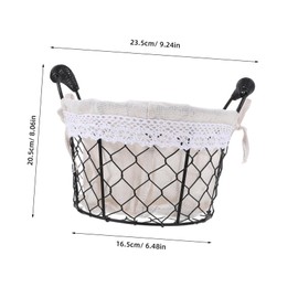 Hohopeti Round Storage Basket with Liner Versatile Bread Basket for Table Rustic Decor and Organizing Wire Design with Convenient Handle for Easy Carrying