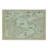 Lunarable Island Map Cutting Board, Detailed Treasure Map with Unique