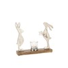 Tea Light Holder Rabbit Mango Tree Metal Silver Natural