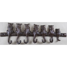 Iron Cat Key Rack with 7 Hooks