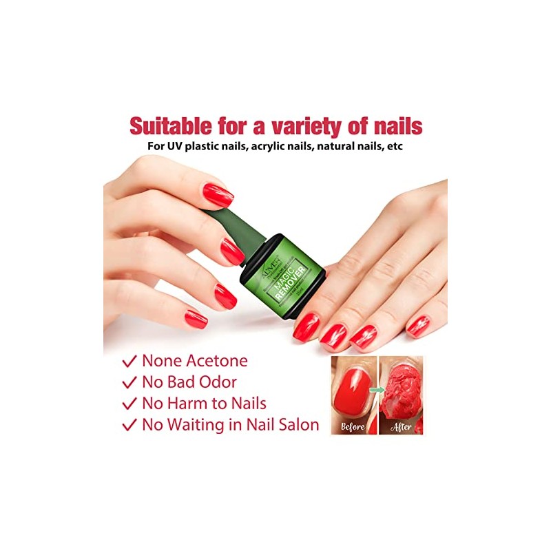 Gel Nail Polish Remover 0.5 Fl Oz, Professional Gel Remover