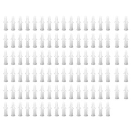 100 Pcs Wall Plugs, M5 x 25mm White Plastic Screw Plugs Fixings for Masonry Brick Concrete