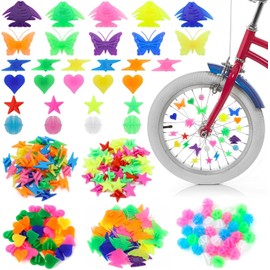 Pack of 204 Colourful Bicycle Spoke Beads, Children's Bicycle Spoke Beads, Spoke Clicker Bicycle Spoke Clips, Bicycle Beads, Bicycle Spokes Decoration, Children's Bicycle Spoke Decoration for Girls and Boys