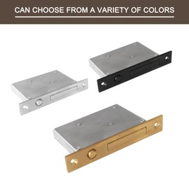 Fihatokus Pocket Door Edge Pull with Push Automatic Bounce Switch,Hidden Handle,Sliding Door Pull Hardware,Flush Pull Ring Handle (Gold)