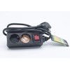 Power Strip 2 Sockets Multi Socket with Switch Black Cable
