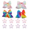 INSbobo Girls Hair Clips Set - 4 Rainbow Bows &